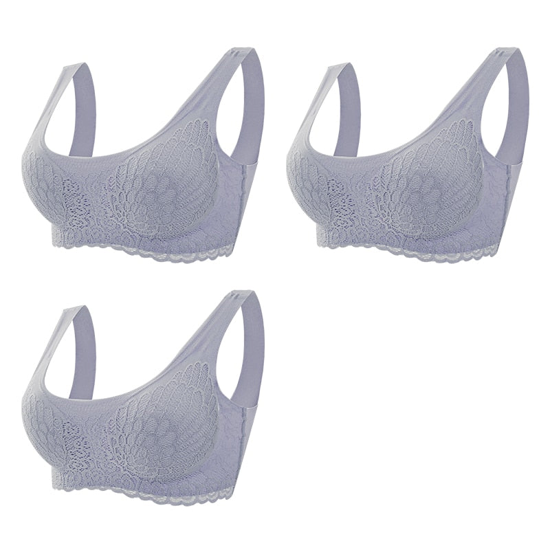 Vip Link 3pcs Plus 4XL Latex Bra Seamless Bras For Women Underwear BH Push  Up Bralette